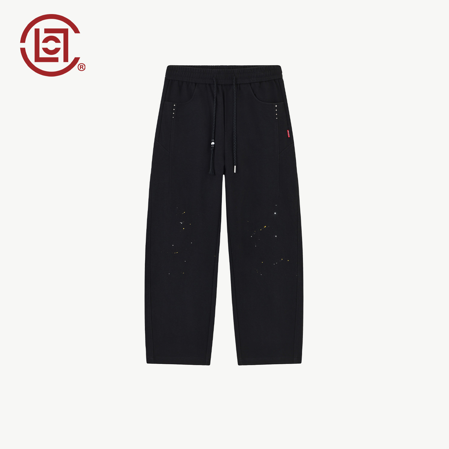 CLOTTEE by CLOT街头泼墨设计感休闲裤男款秋季黑色宽松弯刀卫裤K