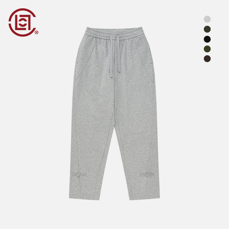 【CLOTTEE by CLOT】磨毛拼接盘扣卫裤 线圈布中式 榫卯系列