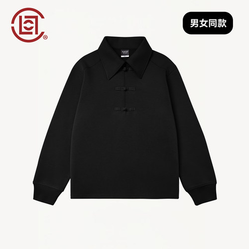 CLOTTEE by CLOT秋季盘扣翻领卫衣男国潮宽松休闲长袖上衣W