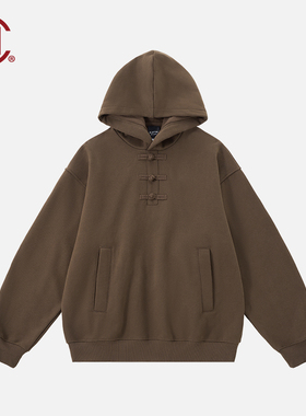 【CLOTTEE by CLOT】磨毛拼接盘扣连帽卫衣  线圈布中式 榫卯系列