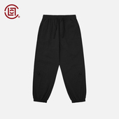 CLOTTEE CLOT 黑色盘扣拼接束脚长裤 Like Water系列