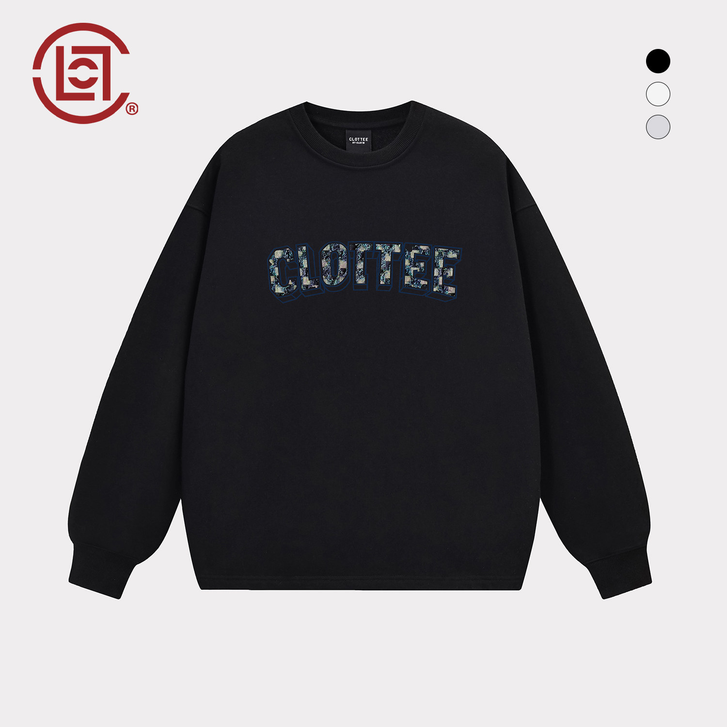 CLOTTEE by CLOT复古牛仔布字母卫衣男女款秋季国潮宽松圆领长袖K