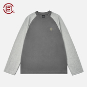 CLOTTEE 长袖 CLOT 水波纹肌理插肩袖 T恤 竹系列