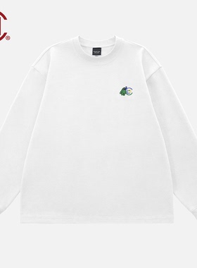 【CLOTTEE by CLOT】孔雀刺绣长袖T恤 男女同款 微磨毛 瑞系列