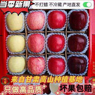 甘肃静宁红富士秦安苹果新鲜水果高山脆甜冰糖心产地直发整箱包邮