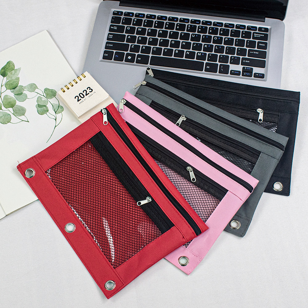 环保新欧标双拉链三孔笔袋透明b5文具袋牛津布活页夹办公笔袋,文具电教/文化用品/商务用品,笔袋,淘宝优惠券,粉丝福利购,淘宝优惠卷