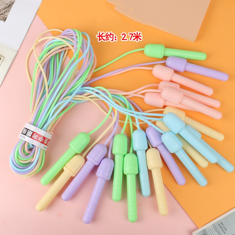 儿童学生马卡龙色跳绳塑料绳子中小学生体育达标用跳绳橡胶初学图片
