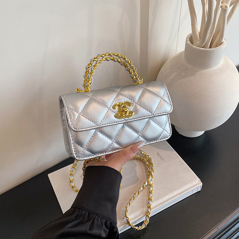 小香风菱格纹小方包女2026新款金属链条斜挎包时尚手提包,箱包皮具/热销女包/男包,小方包,淘宝优惠券,粉丝福利购,淘宝优惠卷