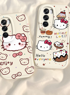 适用oppoReno12手机壳Pro新款reno11/10系列镜头全包reon7/6/5防摔9/8por+硅胶套rone4se可爱KT猫3软外壳2Z女