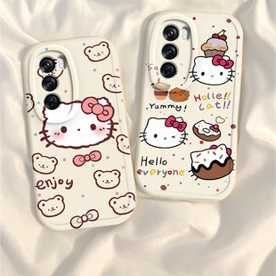 适用oppoReno12手机壳Pro新款reno11/10系列镜头全包reon7/6/5防摔9/8por+硅胶套rone4se可爱KT猫3软外壳2Z女