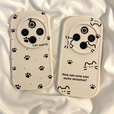 适用红米14R手机壳小米Redmi14R5G保护套2411DRN47C新款外壳R14硅胶RED全包Redim防摔Redmin男女黑色猫爪