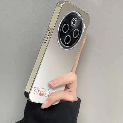 适用vivoy300Pro手机壳新款y200/y78/y77e晕染小白兔y76s硅胶套vovoy66y73sy71t防摔y93sviviy85a女y70s电镀