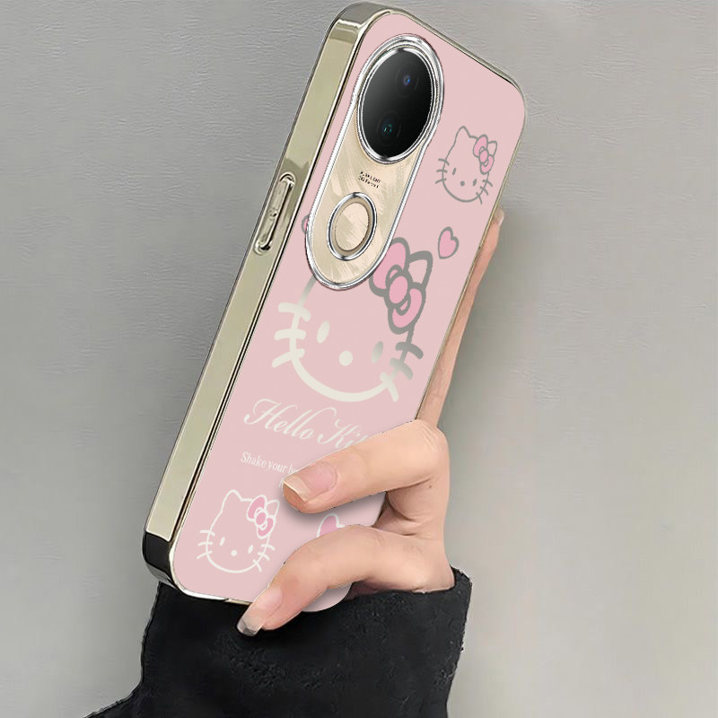 适用vivos20手机壳s19/s18/s17新款s16pro防摔vovos15e硅胶s12全包s10/s9e粉色kt猫vivis7t电镀s6s5高级s1pro