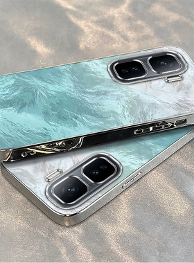 适用iqooneo10/9pro手机壳新款vivoiqooneo8渐变冰川蓝ipooneo6se全包防摔iq00neo7/5软硅胶icooneo3电镀高级