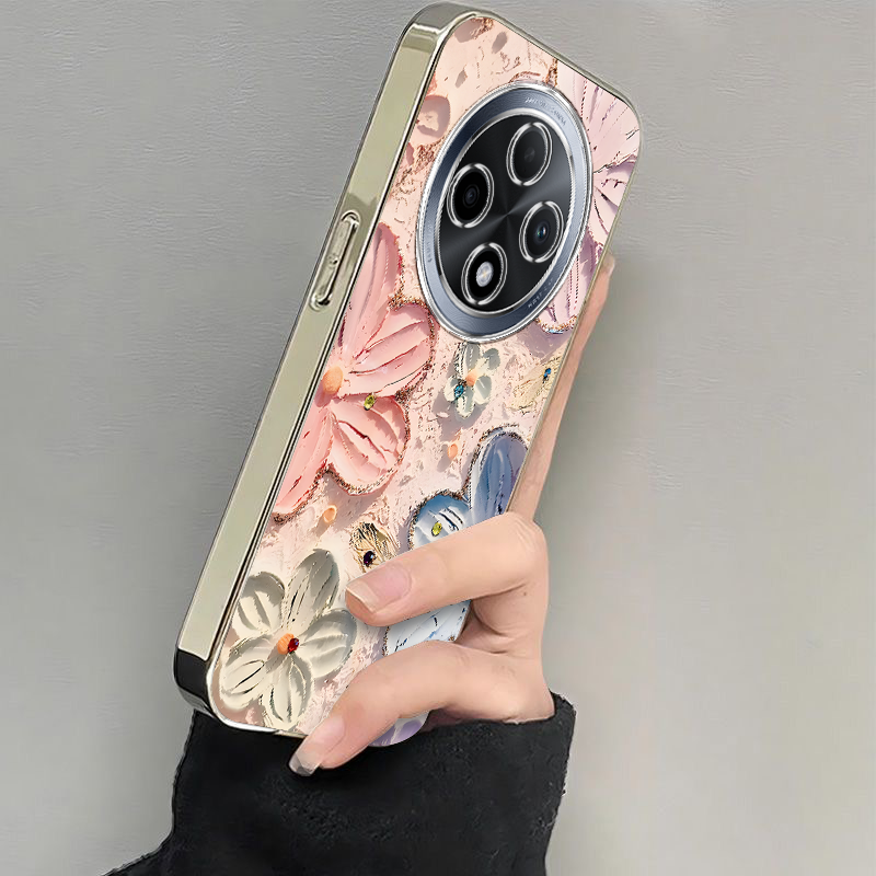 适用oppoa3pro手机壳a2/a1/a58新款a93s软opopa96彩色海棠花A575G电镀a11x全包a32防摔a72高级感a35a91a83