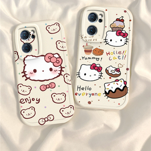 适用oppoReno7手机壳Reno7pro女新款opporone7SE全包防摔reon75G系列硅胶外壳opp0pp0ppor保护套5G男可爱KT猫
