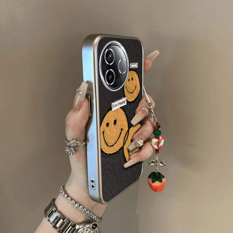 适用红米K80手机壳K70新款RedmiK60至尊版三个笑脸小米k50pro软硅胶外壳k60e全包防摔k40s电镀k30k20pr