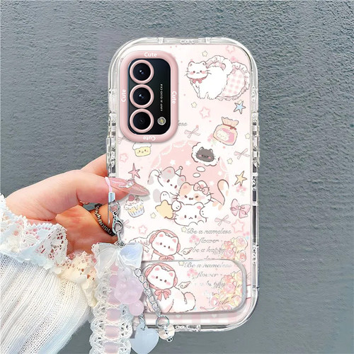 适用oppoA93手机壳A93s新款猫咪格子5G硅胶oppo带支架手链套opa935g全包PEHM00防摔oppoPEHM女可爱pfgm00高级