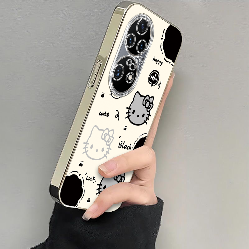 适用华为P50Pro手机壳P5OPro猫爪kt猫保护套P50P0r新款外壳P59Pr0全包防摔华ro怕PPro平Plus拍Q50Polo硅胶Peo