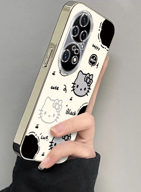 适用华为P50Pro手机壳P5OPro猫爪kt猫保护套P50P0r新款外壳P59Pr0全包防摔华ro怕PPro平Plus拍Q50Polo硅胶Peo