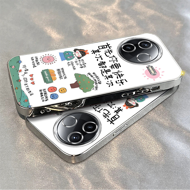 适用红米K80手机壳K70新款RedmiK60至尊版快乐生活小米k50pro软硅胶外壳k60e全包防摔k40s电镀k30k20pr