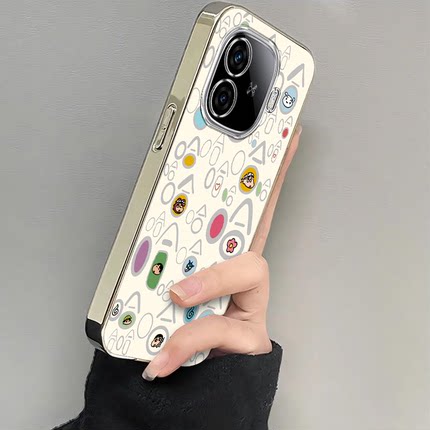 适用iQOOZ9手机壳z9x新款vivoiqooz8/z7哈哈小新qooz6x全包防摔硅胶套ipooz5x/z3电镀icoou3xU5高级感iqooz1x