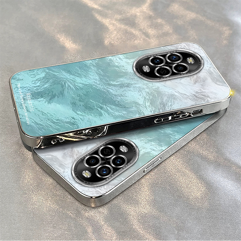适用华为nova13pro手机壳12/11SE新款Nova10po渐变冰川蓝Hinove9硅胶novo87防摔n0va6电镀nava5ipr0女4e3高级