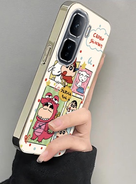 适用iqooneo10/9pro手机壳新款vivoiqooneo8插画小新ipooneo6se全包防摔iq00neo7/5软硅胶neo3电镀高级感