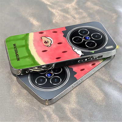 适用vivox200手机壳新款x100pro快乐吃瓜X90Sx70硅胶外壳x60/x50/x80全包防摔x27女X30电镀x23x21a/20/