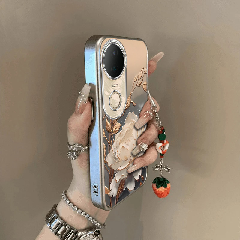 适用vivos20手机壳s19/s18/s17新款s16pro防摔vovos15e硅胶s12全包s10/s9e日落金莲vivis7t电镀s6s5高级