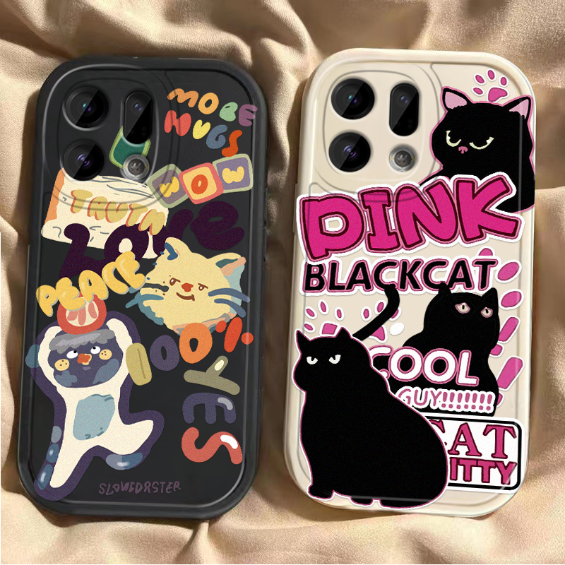 适用OPPOFindx9手机壳Findx9Pro保护套OPPO新款三只黑猫Find硅胶X9镜头全包防摔oppofandx男女oppox0pp0外壳