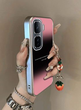 适用iqooneo10/9pro手机壳新款vivoiqooneo8黑粉渐变英文ipooneo6se全包防摔iq00neo7/5软硅胶neo3电镀高级感