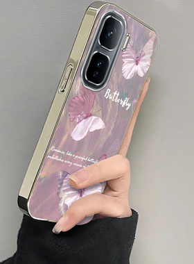 适用iqooneo10/9pro手机壳新款vivoiqooneo8水波纹蝴蝶ipooneo6se全包防摔iq00neo7/5软硅胶neo3电镀高级感