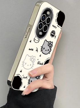 适用华为nova13pro手机壳12/11SE新款Nova10por猫爪kt猫Hinove9硅胶novo87防摔n0va6电镀nava5ipr0女4e3高级