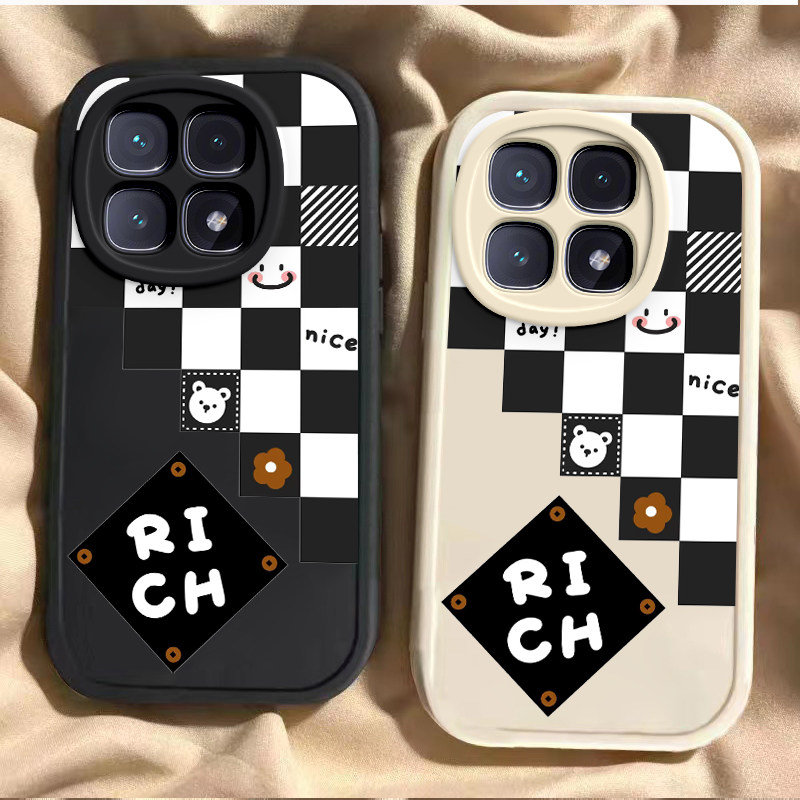 适用红米K70至尊版手机壳新款RedmiK70镜头全包防摔ultra小米k60pro硅胶套k50k40s男女k30i黑白格子k20pro软E