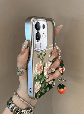 适用vivoY300t手机壳vivo Y300t白色玫瑰保护套V2445EA新款外壳硅胶全包防摔步步高维沃viv0丫voviy男女