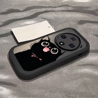 适用oppoa3pro/a2x/a1手机壳a58x新款a93s泡芙壳opopa96硅胶A575G可爱a11x防摔a32全包72男a36女a9/8爱心黑猫