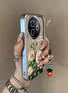 适用vivoY300i手机壳vivo Y300i白色玫瑰保护套viv0新款外壳硅胶全包防摔viviy丫vovoy步步高voviy男女高级感