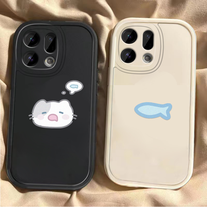 适用OPPOFindx9手机壳Findx9Pro保护套OPPO新款小猫想小鱼Find硅胶X9镜头全包防摔oppofandx男女oppox0pp外壳