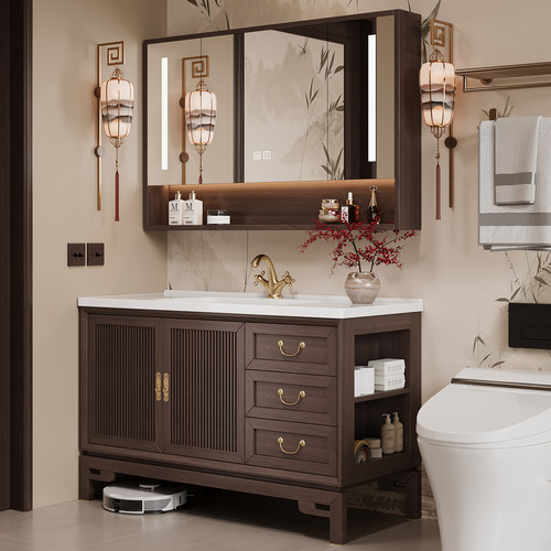 厂家直销实木卫浴柜入户安装定制