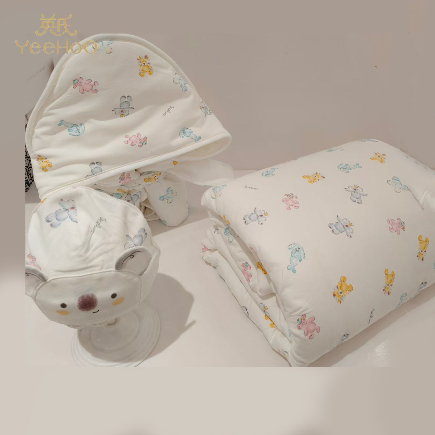 英氏新生儿四季通用被子防螨抗菌婴童抱被宝宝包单襁婴儿居家胎帽,婴童用品,婴童床品套件,淘宝优惠券,粉丝福利购,淘宝优惠卷