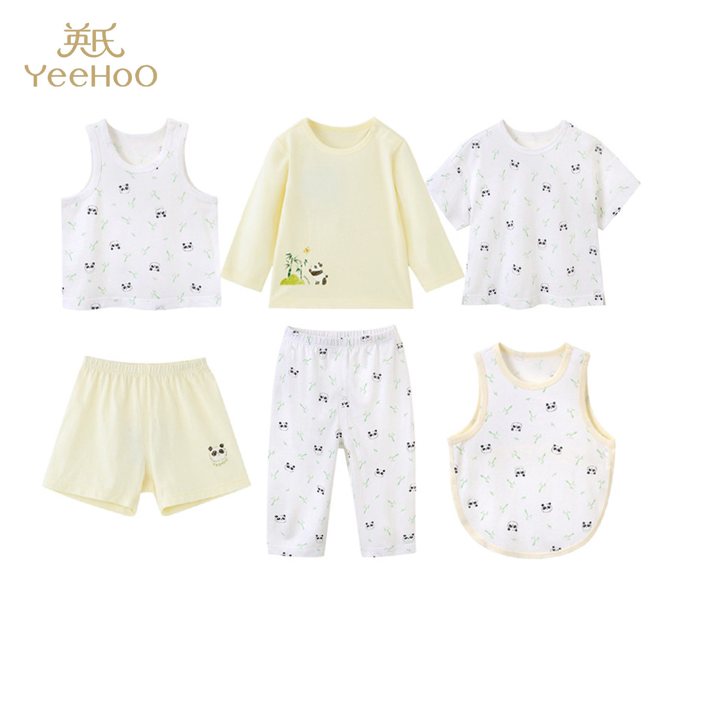 【2折清仓】英氏儿童家居服夏季男女宝宝短袖睡裤背心YLTBJ22001A
