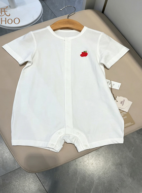 英氏婴儿连身睡衣长袖长裤和袍四季爬服印花家居服YLABJ2S009A