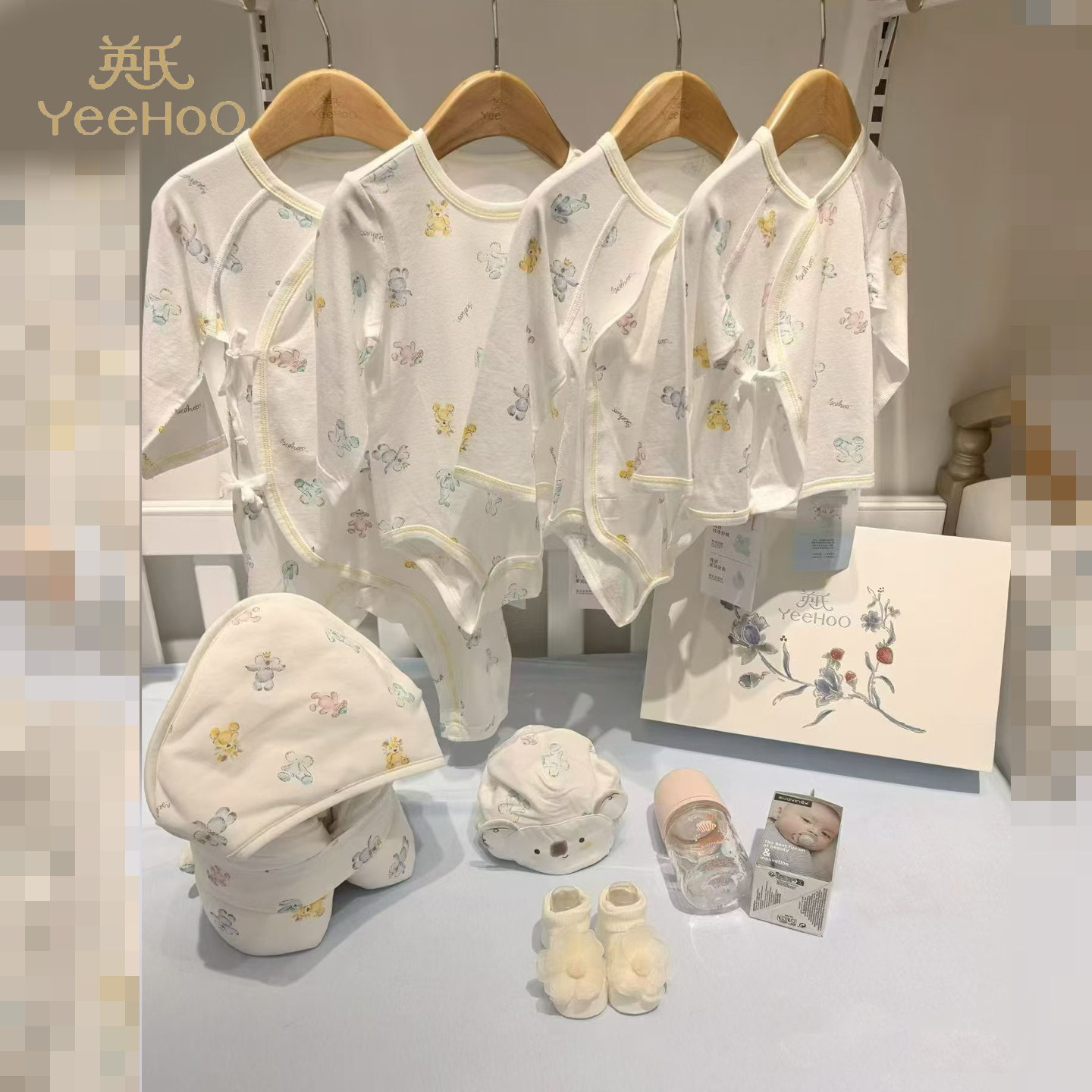 英氏婴儿连体衣四季抗菌长袖哈衣宝宝连体睡衣婴童抱被防着凉胎帽,童装/婴儿装/亲子装,内衣套装,淘宝优惠券,粉丝福利购,淘宝优惠卷