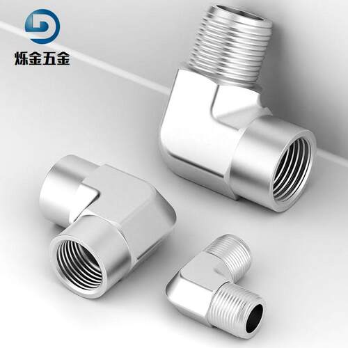 新款304/316不锈钢模锻高压直角弯头内丝内外内外丝NPT弯通内现货
