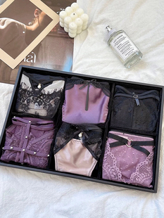 花漾情话*法式轻奢柔软蕾丝内裤女火辣性感低腰浪漫三角裤套装