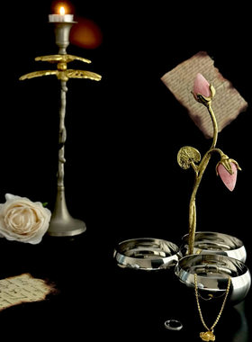 Michael Aram欧式复古糖果盘水果点心架蛋糕金属托盘下午茶展示架