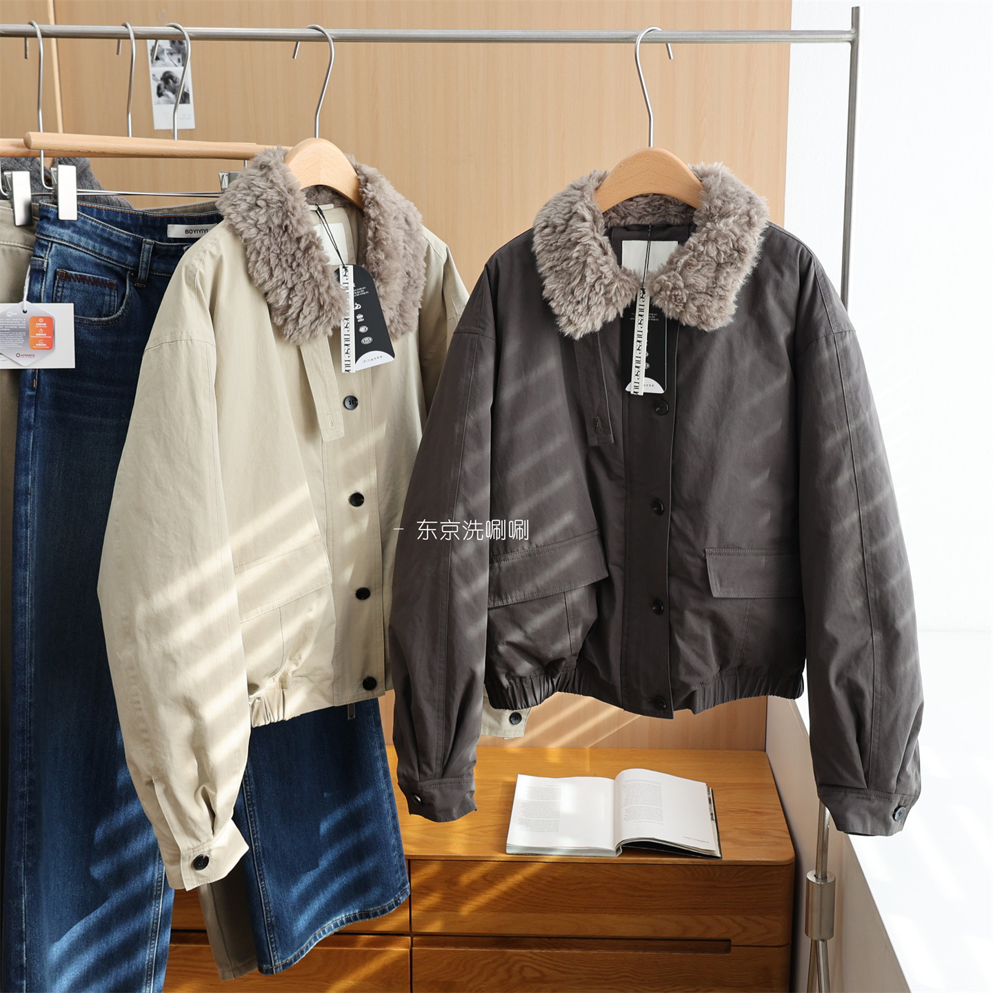 净味白鹅绒~洋气感翻领派克服，高品质休闲鹅绒服 保暖毛领外套