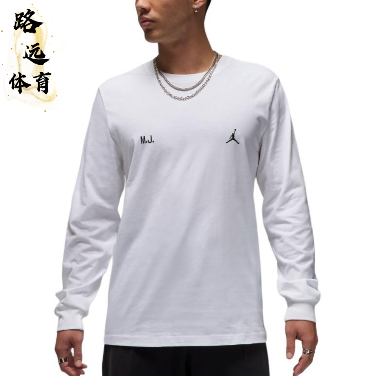 Nike/耐克 男子新款运动休闲印花宽松舒适圆领长袖T恤FZ1935-100