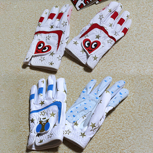 高尔夫男女儿童可爱卡通手套小孩下场打球硅胶防滑运动透气护手套